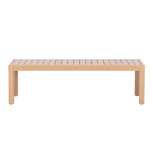 Christopher Knight Home Galliard Outdoor Coffee Table for Patio Furniture Set, Heavy Duty Acacia Wood Accent Table, Rectangular Outdoor Table, Slat Panel Side Table for Yard Garden Porch, Light Teak