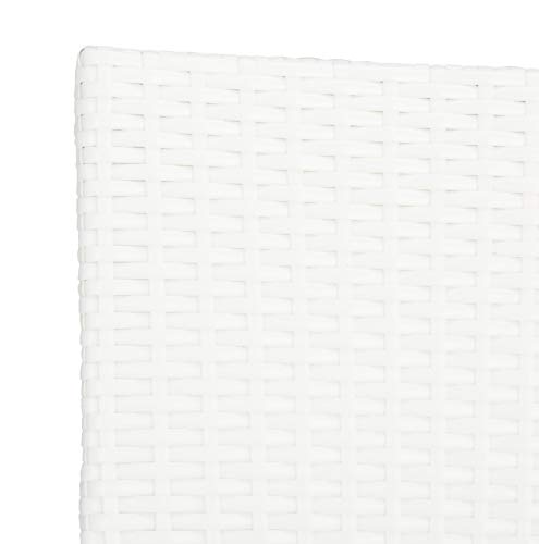 SAFAVIEH Outdoor - Kelda Set of 2 White Faux Wicker Arm Chairs, Stackable Patio Dining Chairs with Aluminum Frame, Fully Assembled Outdoor Seating (PAT4004D-SET2)