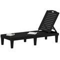 DWVO Outdoor Plastic Chaise Lounger, Poolside Lounge Chair w/5-Position Adjustable Backrest, Waterproof & Easy Setup for Patio, Poolside, Garden (Black, 1 PC)