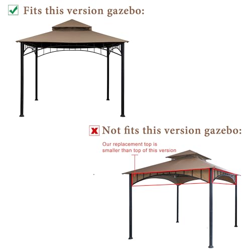 SCOCANOPY Gazebo Replacement Cover Compatible with Target Madaga Gazebo Model L-GZ136PST, L-GZ136PST-2/7/9 and Havana Gazebo, (New Khaki)