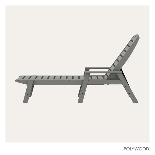 POLYWOOD NCC2280GY Nautical Arms Chaise, Slate Grey