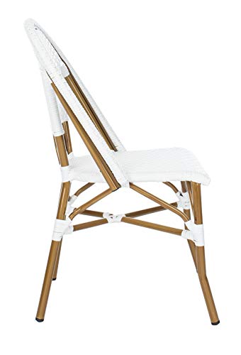 Safavieh Home Collection Hooper Indoor-Outdoor Stacking Side Chairs | Black & White | Set of 2