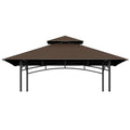 Grill Gazebo Replacement Top, 5 * 8 Outdoor BBQ Gazebo Top Cover, Double Layer BBQ Gazebo Top Canopy for Model #L-GG001PST-F(Brown)