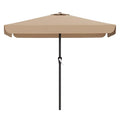 AreShark 8 X 10 FT Large Rectangular Patio Umbrella with Valance, Outdoor Table Market Umbrella w/Crank & 8 Ribs, Rectangle Outdoor Umbrellas for Garden, Deck, Yard and Poolside, Beige
