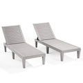 Nestl Patio Chairs - Grey Chaise Lounge Chair Outdoor, 5-Position Adjustable Sun Tanning Chair, Waterproof Pool Lounge Chairs Set of 2, Reclining Lawn Chair, Lightweight Outdoor Lounge Chairs