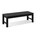 Psilvam 47" Outdoor Bench Weatherproof, All Weather Polylumber 2-Person Backless Bench,Garden Bench with 700Lbs Weight Capacity, Patio Bench for Porch,Garden and Park (Black)