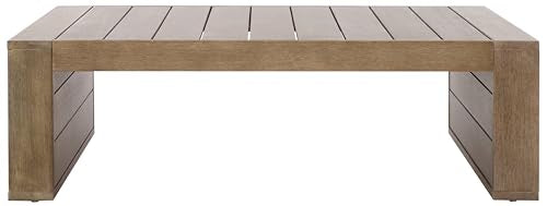 SAFAVIEH Couture Outdoor Collection Santiago Natural Solid Wood Coffee Table