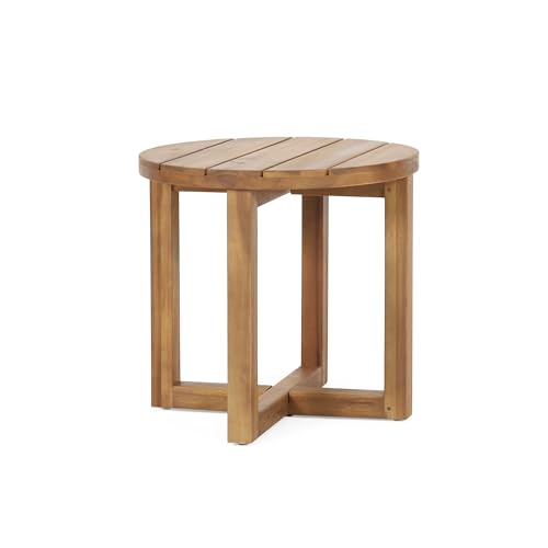 Hamel Outdoor Circular Side Table - Acacia Wood - Teak