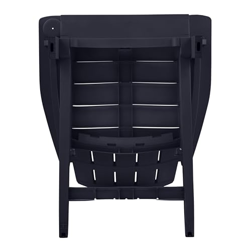 Keter Kiawah Adirondack Chair, Weather‑Resistant Resin Outdoor Patio Chair, Ergonomic Design, All‑Weather Seating for Garden, Deck & Backyard, Midnight Navy