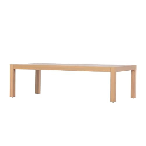 Christopher Knight Home Galliard Outdoor Coffee Table for Patio Furniture Set, Heavy Duty Acacia Wood Accent Table, Rectangular Outdoor Table, Slat Panel Side Table for Yard Garden Porch, Light Teak