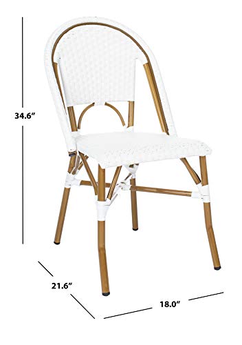 Safavieh Home Collection Hooper Indoor-Outdoor Stacking Side Chairs | Black & White | Set of 2
