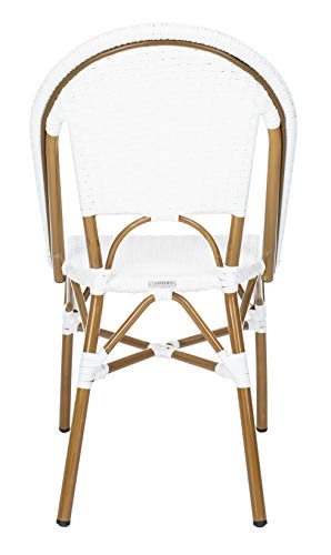 Safavieh Home Collection Hooper Indoor-Outdoor Stacking Side Chairs | Black & White | Set of 2