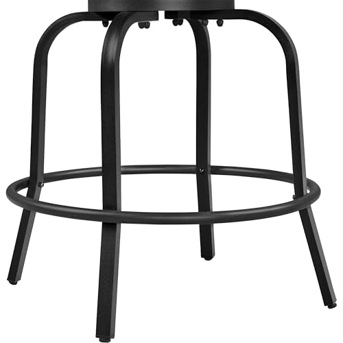 Yaheetech 2 Piece Patio Swivel Bar Stools Texteline Bistro Chairs with High Back/Armrest/Footrest, All Weather Padded Seating Outdoor Furniture Height Outdoor Chairs for Outside, Lawn & Garden