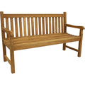 Sunnydaze 2-Person Outdoor Bench for Front Porch or Park - Wooden Teak Patio Garden Bench with Backrest - 675 lb Weight Capacity - 60"