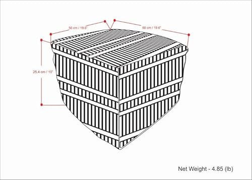 SIMPLIHOME Safford Square Pouf - 20 inch Wide Upholstered PET Polyester Ottoman in Black and White, Boho Indoor/Outdoor Footstool or Extra Seating for Living Room, Bedroom, or Patio, Assembled