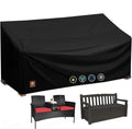 2 Seater Outdoor Patio Seating Storage Bench Cover Waterproof for Keter Solana 70 Gallon Storage Bench Deck Box and Sofa Couch Chair Loveseat Furniture,with Drawstring,58Wx28Dx34H Inch-ClawsCover