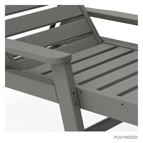 POLYWOOD NCC2280GY Nautical Arms Chaise, Slate Grey
