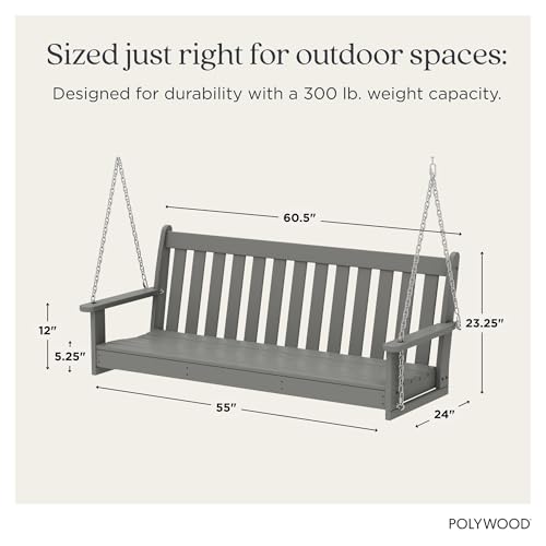 POLYWOOD GNS60GY Vineyard 60" Swing, Slate Grey
