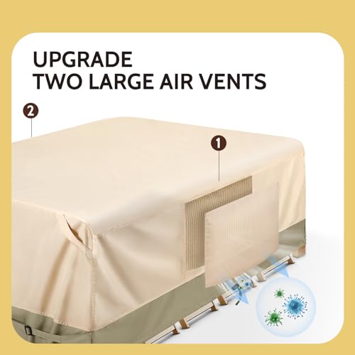 COSFLY Heavy-Duty Waterproof Patio Furniture Cover for Outdoor Table and Chairs Set - Fits 108L x 82W inch, 600D Oxford Fabric Ultimate Weatherproof Rectangular Cover with Adjustable Straps