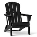 EcoVida Outdoors Folding Adirondack Chair, Lightweight & Portable HDPE Patio Chair, All-Weather Space-Saving Foldable Fire Pit Seating for Camping, Backyard, Deck-Black