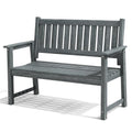 ACUEL Outdoor Bench, 2-Person Garden Bench, Poly Lumber Patio Bench for Outdoors, Porch, and Park (Dark Grey)