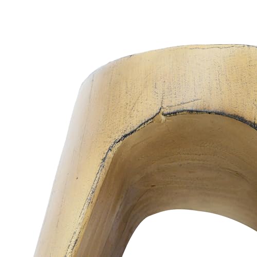 Christopher Knight Home Outdoor Side Table,Hollow Design End Table,Patio Garden Stool Table,Decorative Accent Table for Patio Balcony Beach Pool Side,Lightweight Concrete,Wood Like Texture,Natural