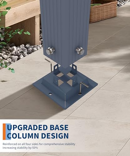 GarveeLife 10x13 ft Aluminum Pergola, Outdoor Metal Pergola with Adjustable Canopy, Reinforced Frame Outdoor Shelter for Backyard, Garden and Deck - Khaki