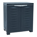 Sunnydaze 25.5" H Resin Garage Storage Cabinet - Garage Cabinet with Adjustable Shelf - Freestanding Utility Storage for Laundry Room, Office, Basement - Charcoal