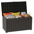 Outdoor Storage Box, 60 Gallon Waterproof Deck Box, Lockable Storage Container, Built-in Reinforcing Metal Rod Outside Resin Bin for Patio, Garden, Poolside and Garage