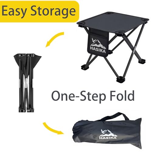 HASIKA Collapsible Stool Foot Rest 2 Pack Folding Stool Portable Outdoor Ottoman 400lbs Strong Support Camping Stool for Travel Gardening Fishing Hiking BBQ