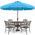 ABCCANOPY 9ft Scalloped Patio Umbrella, Outdoor Table Umbrella with Tilt and Crank, Fiberglass Ribs Deck Umbrella for Patio, Pool, Garden, Picnic (Turquoise)