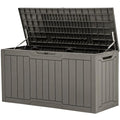 YITAHOME 80-Gallon Waterproof Resin Outdoor Storage Box, Lockable Storage Container for Outdoor Furniture, Cushion Storage, Pool Accessories, Garden Tools and Sporting Gear, Taupe