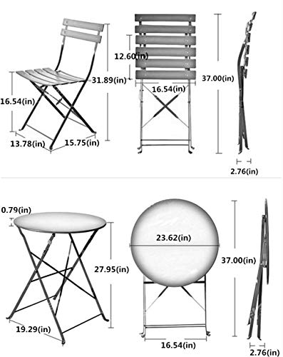 Grand patio 3-Piece Bistro Set Folding Outdoor Furniture Sets with Premium Steel Frame Portable Design for Bistro & Balcony, Yellow