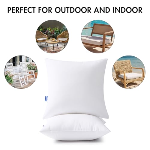 MIULEE 18x18 Outdoor Pillows,Set of 4 Throw Pillows Waterproof,Soft Support Throw Inserts Decorative Water Resistant for Patio Furniture and Garden