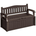 Homall 75 Gallon Outdoor Storage Benches Lockable Deck Box with Waterproof and UV Resistant, Waterproof Storage Box for Patio Furniture, Tools, Cushions (Brown)