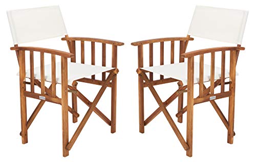 SAFAVIEH Outdoor Laguna Natural and Beige Director Chair (Set of 2)