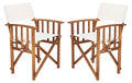 SAFAVIEH Outdoor Laguna Natural and Beige Director Chair (Set of 2)