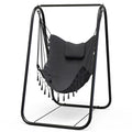 G TALECO GEAR Hammock Chair with Stand,Heavy-Duty and Rustproof Hanging Chair with Stand,Hammock Swing Chair Stand,for Indoor Outdoor Patio Yard Garden Porch (Grey)