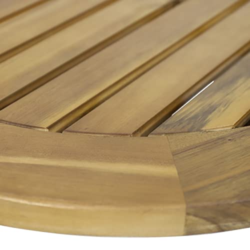 Solano Outdoor Circular Coffee Table - Acacia Wood - Teak