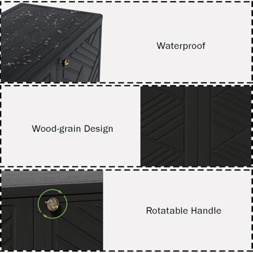 Mrosaa Storage Box Outdoor Caninet,Resin Indoor Storage Box Waterproof Outdoor Storage Cabinets for Patio/Garden/Backyard