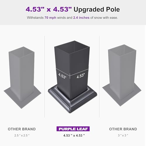 PURPLE LEAF Louvered Pergola 10' x 14' Aluminum Outdoor Pergola with Adjustable Louvers Roof and Integrated Drainage System 70 Mph High Wind Resistant Small Pergolas for Patio Deck Porch Yard