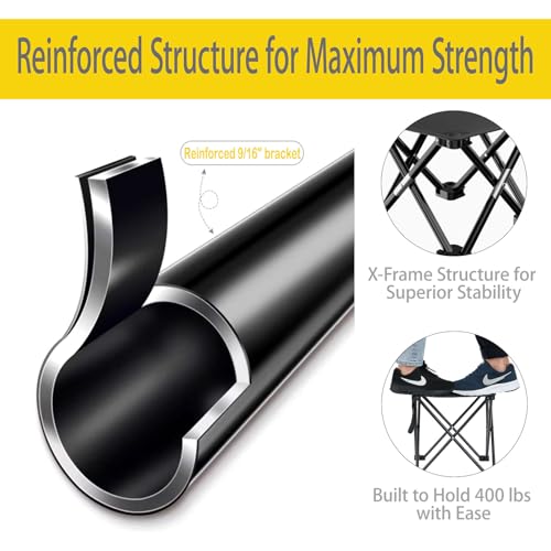 HASIKA Collapsible Stool Foot Rest 2 Pack Folding Stool Portable Outdoor Ottoman 400lbs Strong Support Camping Stool for Travel Gardening Fishing Hiking BBQ