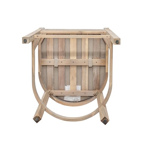 Christopher Knight Home Kuart Acacia Wood Outdoor Bar Stool Set of 4 with Cushion, Patio Armchair Set for Bar Table, Wooden Patio Counter Height Bar Stool with Footrest, Natural Washed+Beige