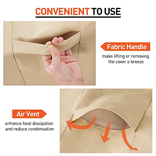 Arcedo Outdoor High Back Chair Covers Waterproof, Heavy Duty Stackable Dining Swivel Chair Covers, All Weather Resistant Patio Furniture Cover, 29”W x 30”D x 42”H, 2 Pack, Beige & Brown