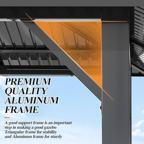 GARTOO 8.5x8.5FT Outdoor Hardtop Gazebo with Double Roof - Aluminum Heavy-Duty Steel Top Gazebo with Breathable Netting & Privacy Curtain for Patio, Porch, Garden, Lawn, Deck, Backyard