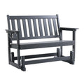 COSIEST 2 Person Outdoor Glider Bench, HDPE All-Weather Patio Glider with Cup Holder, Swing Chair for Garden, Backyard, Porch, and Deck,660LBS Capacity, Grey