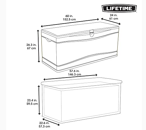 LIFETIME 60012 Extra Large Deck Box, 130 Gallon, Desert Sand/Brown