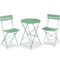 Best Choice Products 3-Piece Bistro Set, Space Saving Folding Design, Solid Steel, Outdoor Patio Furniture Set w/ 2 Chairs, Bistro Table - Sage