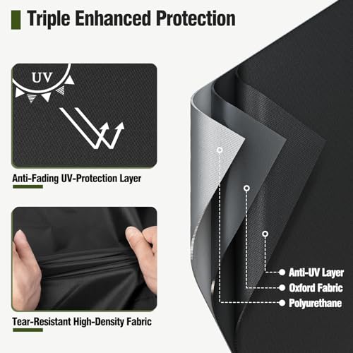 MR. COVER Outdoor Chair Covers Waterproof, Patio Furniture Covers for Rocking Chair, Heavy Duty Anti UV Chair Cover, Fits up to 35W x 37D x 36H Inches, Air Vent and Handles Included, Black, 2 Pack