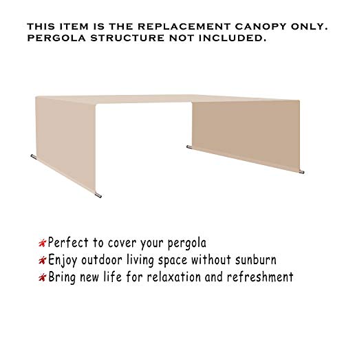 Alion Home Waterproof Pergola Cover - Universal Replacement Canopy (16' L x 9' W, Beige)